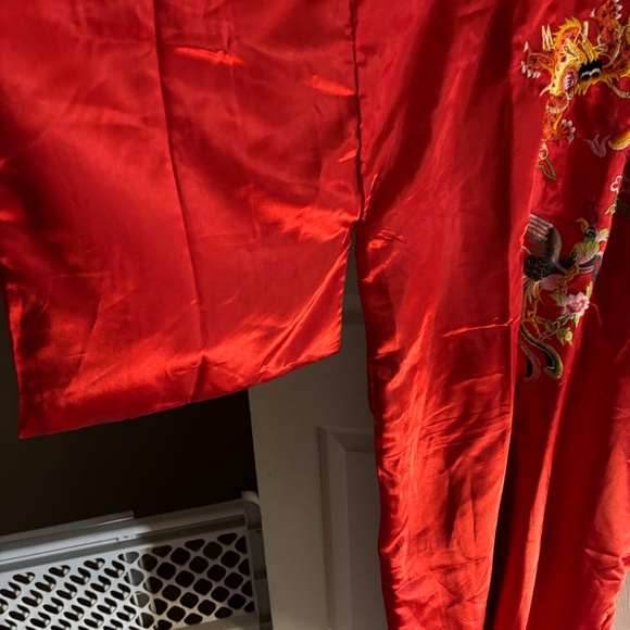 NWT Da Shang Hai Blue/Red/Gold Reversible Belted Collared Pockets Kimono Size M - Picture 9 of 16